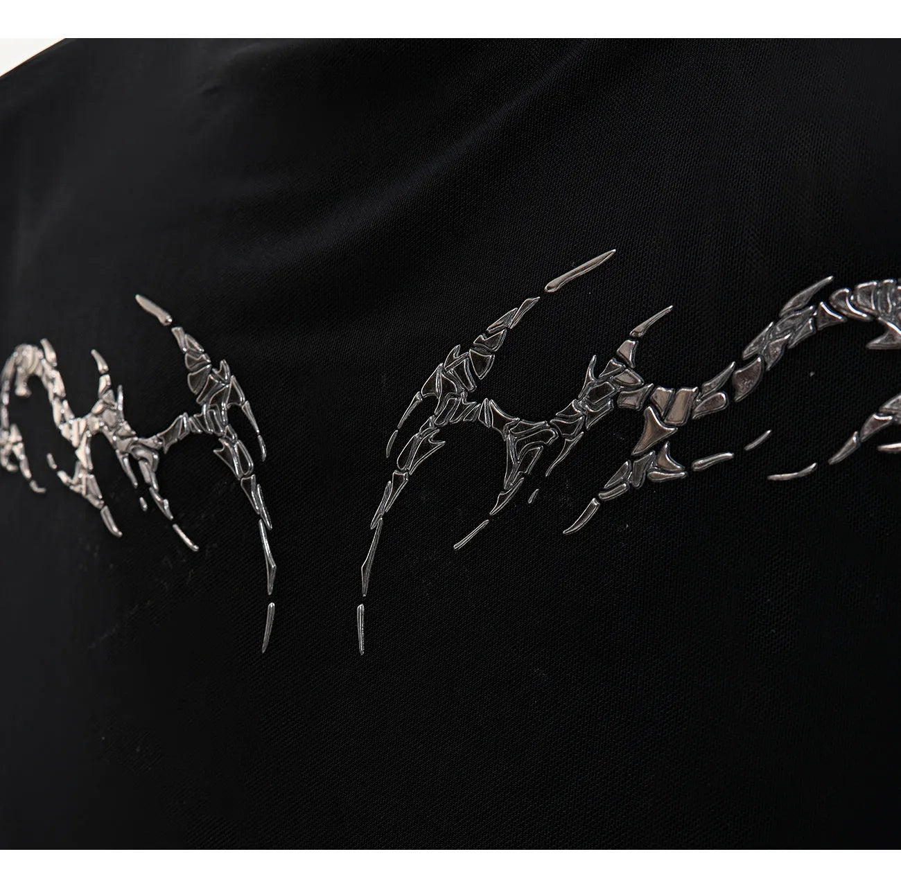 Niche mesh slim fit long sleeve shirt for women in black, showing trendy subdivision style.