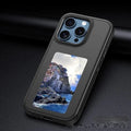 Black Smart NFC screen projection phone case with four-colour e-ink display and TPE relief texture for iPhone
