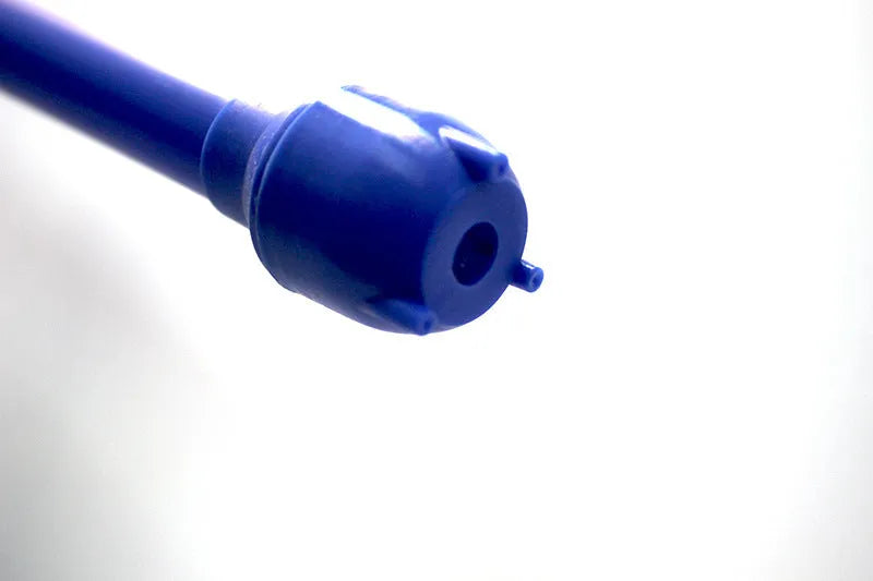 Manual hand-operated siphon pump for fuel transfer in blue or red colour