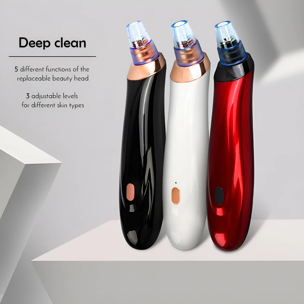 Electric blackhead removal tool in choice of colours with nozzle attachments