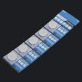 CR2032 lithium button battery pack with 5 capsules on card for weight scales and electronics