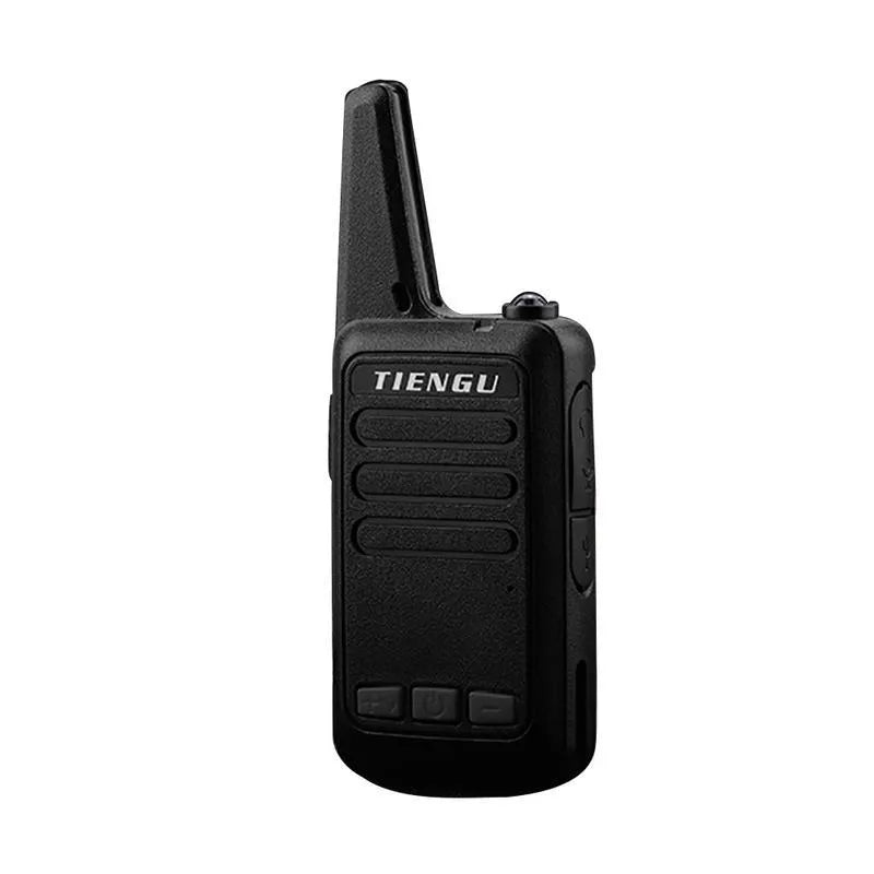 TIENGU black wireless handheld radio intercom with LED flashlight and back clip