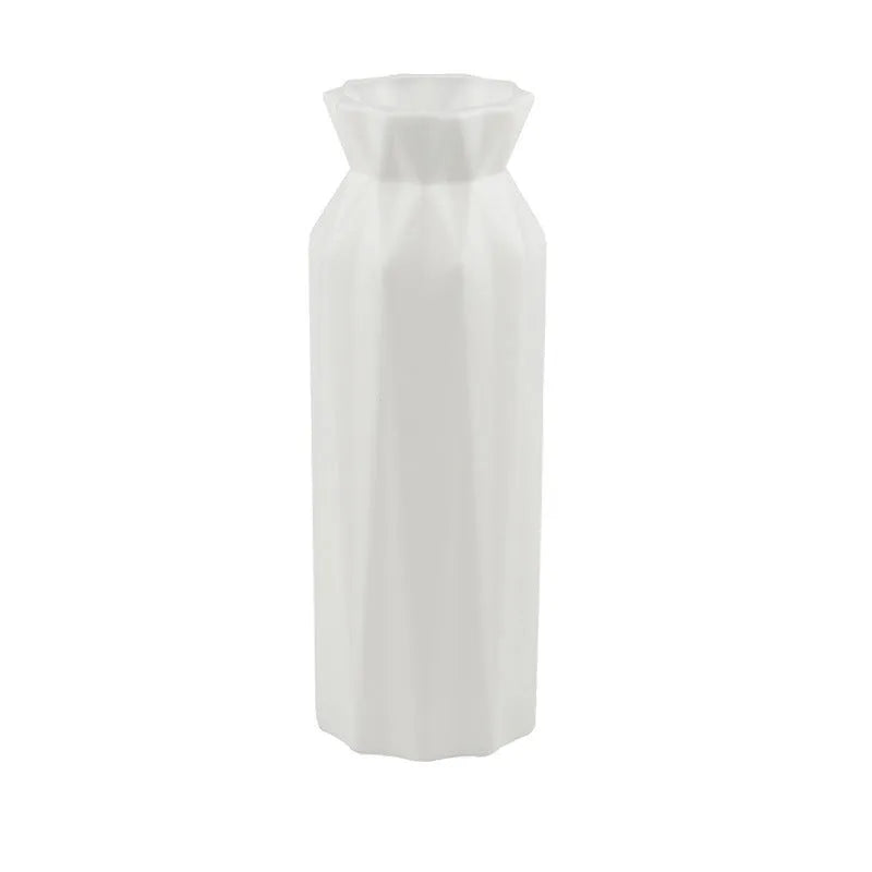 Drop-resistant melamine plastic vase ornament in grey, green, pink or white with 7.2cm bottom diameter