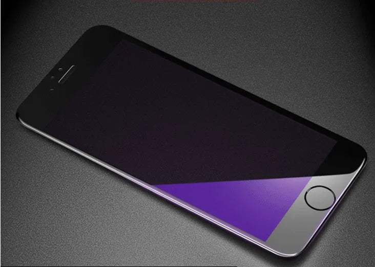 Black and white tempered glass screen protectors for iPhone with 3D carbon fibre soft edge design.