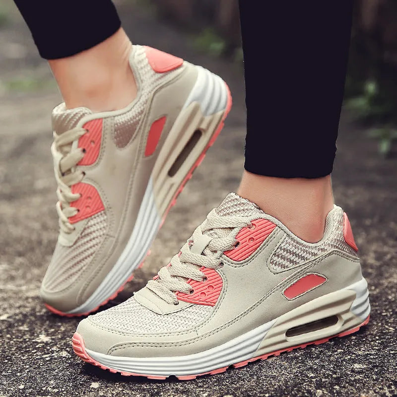 Women's casual shoes with 3.5cm heel in beige orange, grey, and pink purple colour options