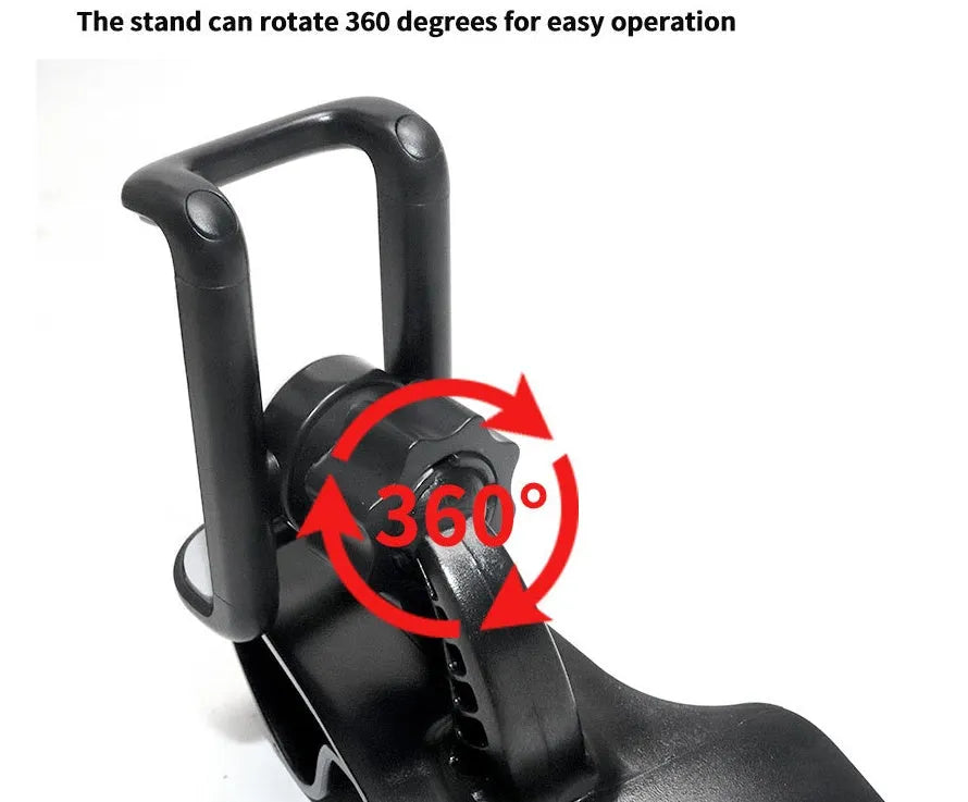 Rotating phone holder with 360-degree rotation and adjustable tilt, black colour