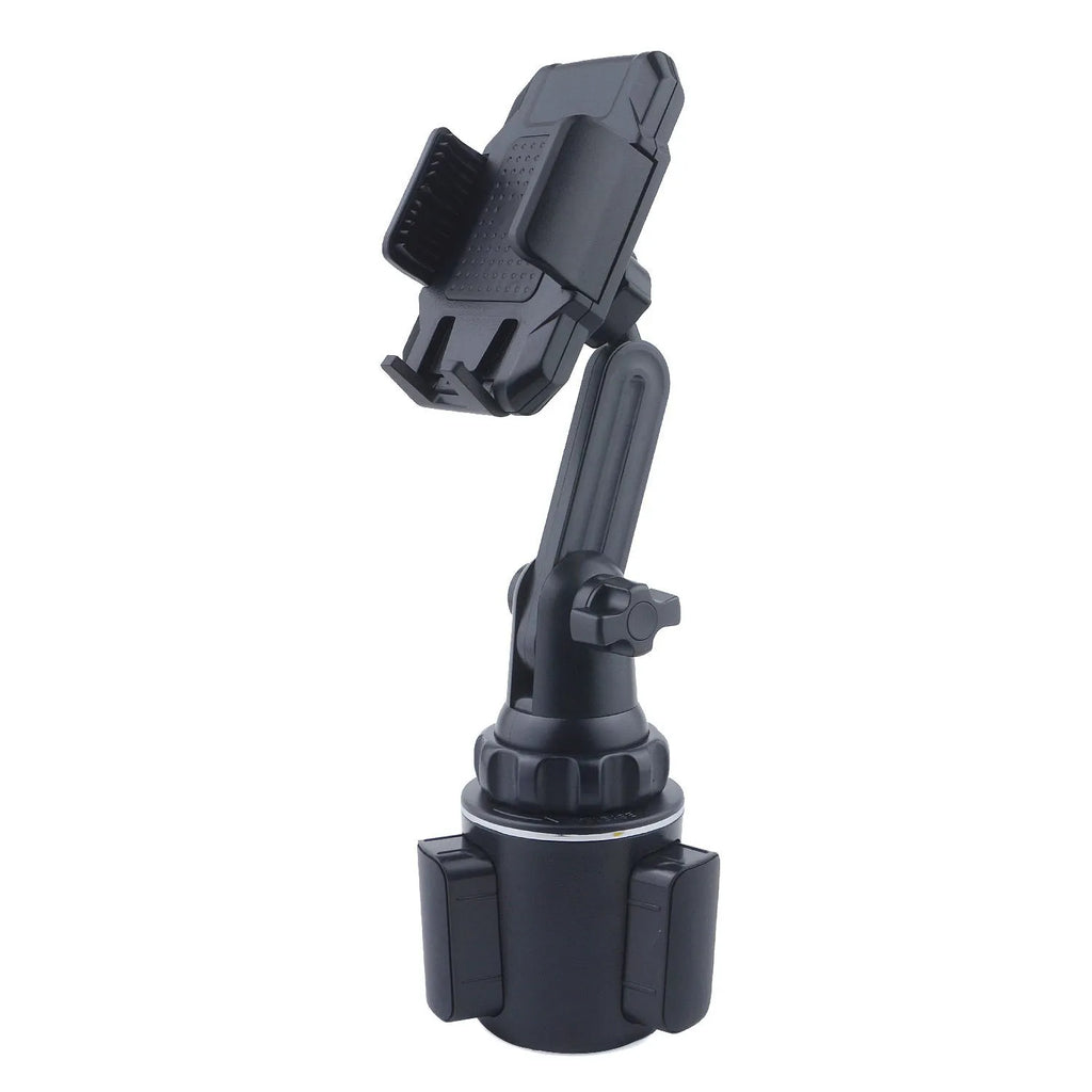 Black car water cup holder mobile phone holder with 360° rotation and adjustable height, made from ABS material