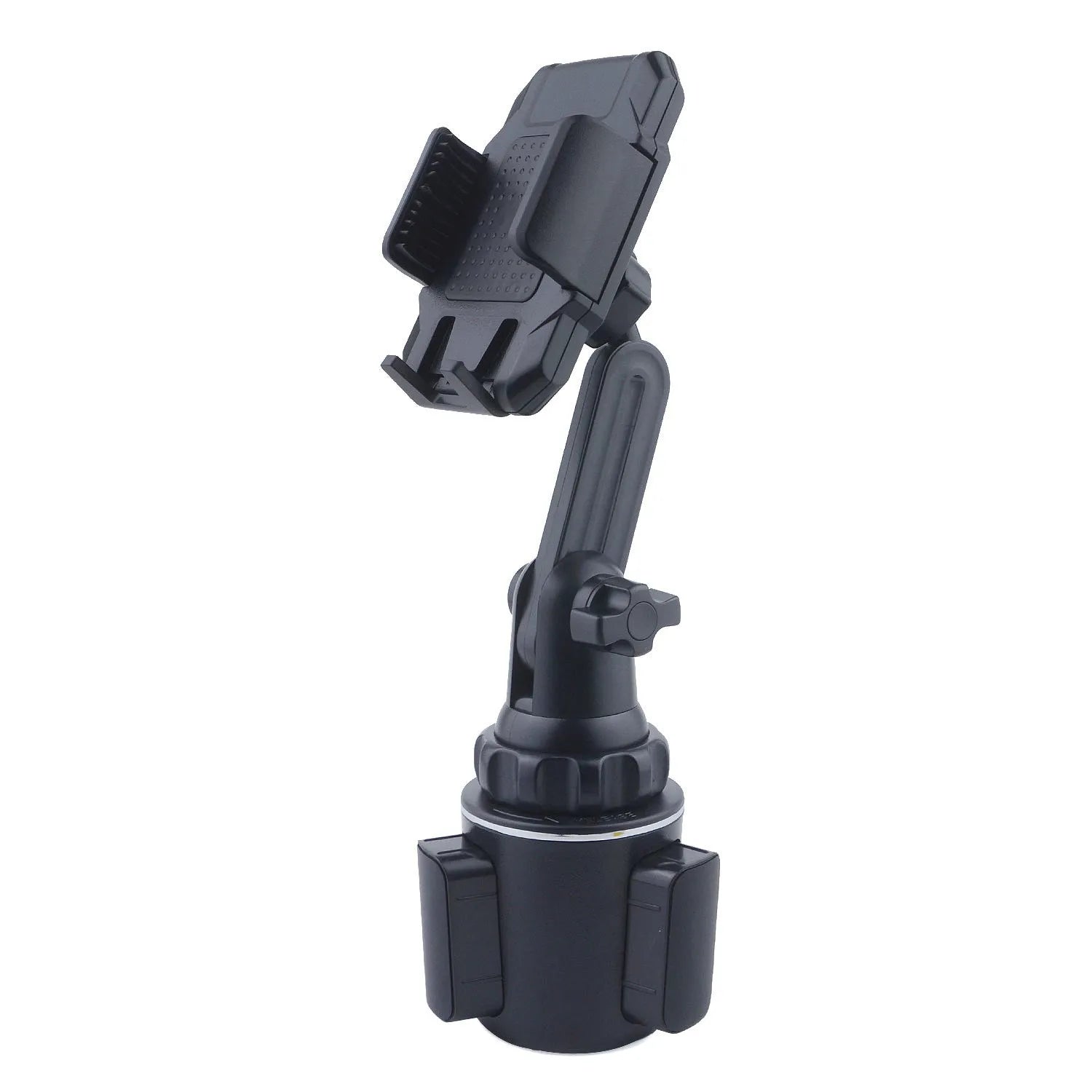 Black car water cup holder mobile phone holder with 360° rotation and adjustable height, made from ABS material