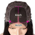 Real human hair lace front headgear for women in a long, straight style with a 4x4 lace front.