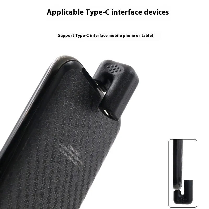 Plastic U-bend male to female adapter extension cable for mobile phones and tablets