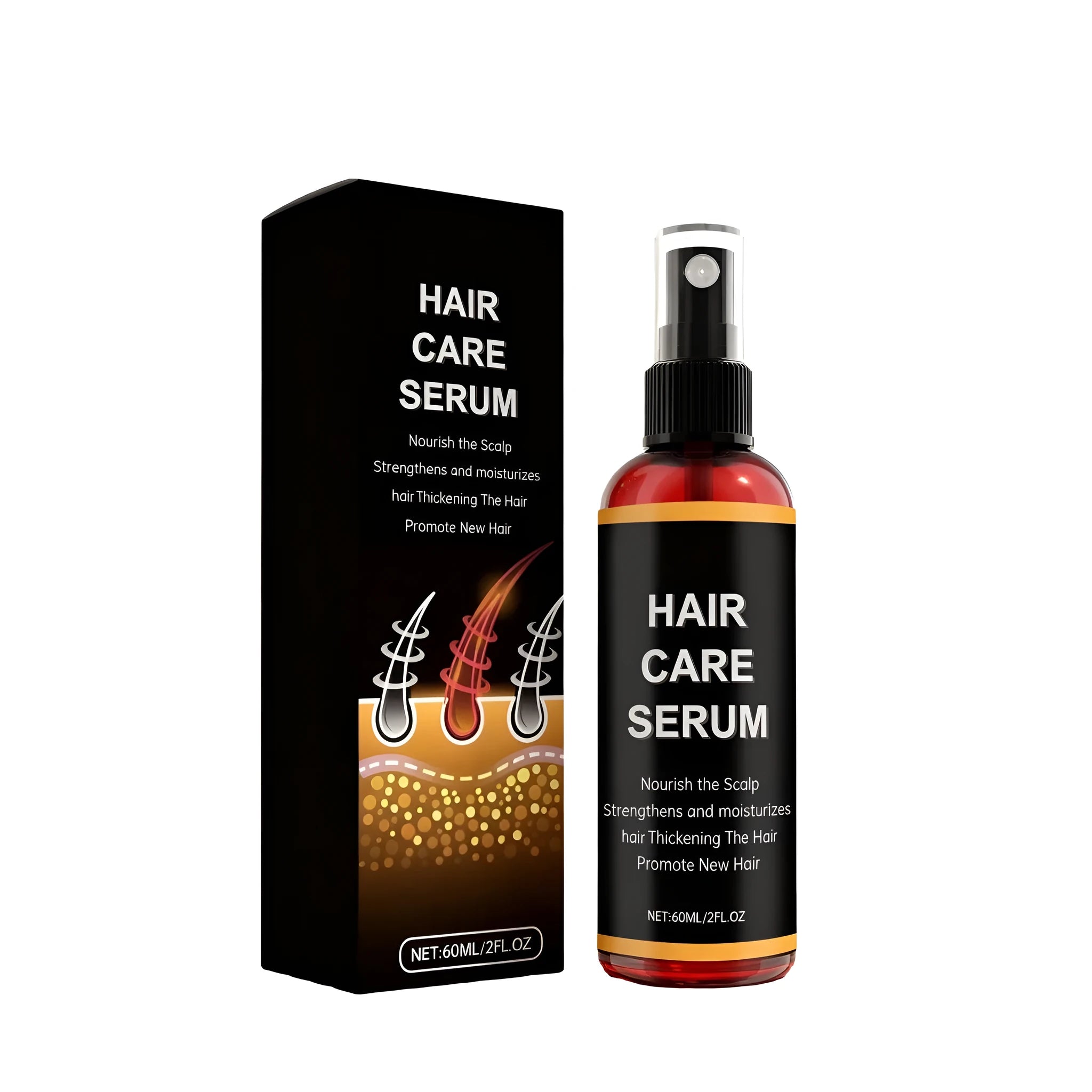Hair care spray 60ml bottle with biotin and ginger root extract for scalp refreshment