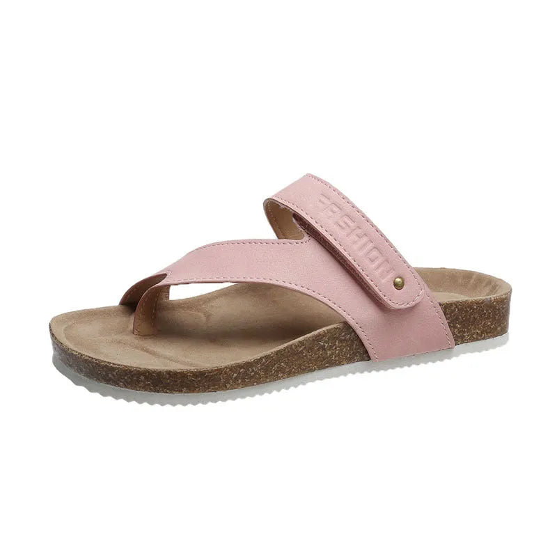 Flat toe ring thick-soled flip-flops in blue with artificial PU upper and foam sole.