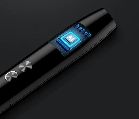 WT09 portable spy gadget detector with antenna, pen-style black body, and signal strength LED indicators on a table