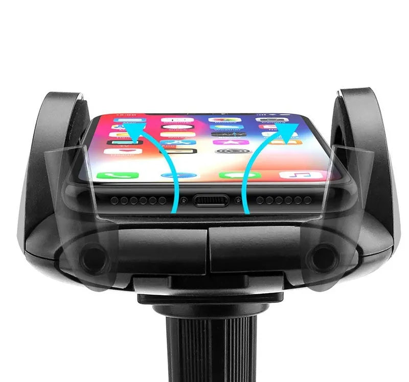 Black car cup holder mobile phone holder with ABS plastic and aluminium tube design