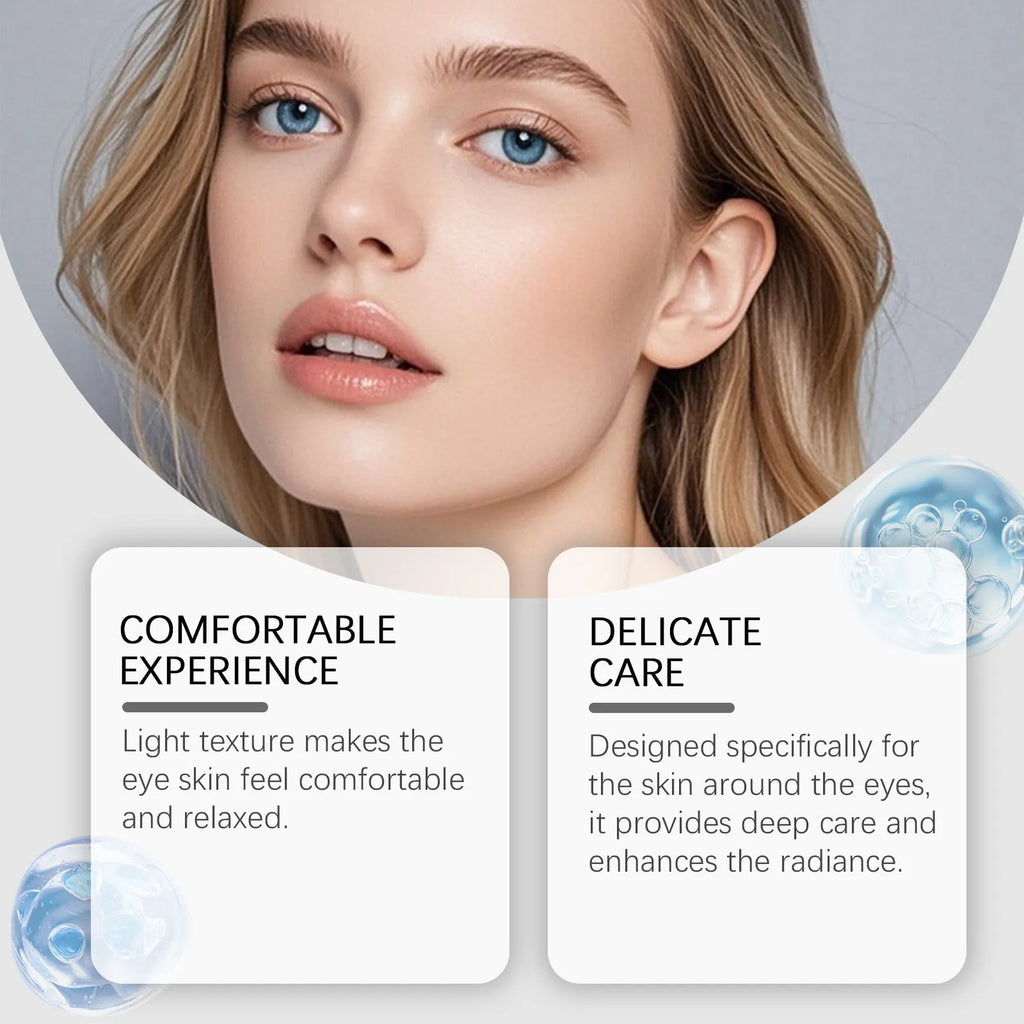 20g moisturising and nourishing eye cream tube measuring 3x13.3cm with ceramide and copper peptide formulation