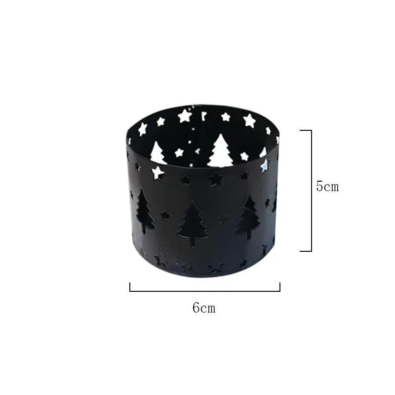 Iron Christmas deer candlestick holder with elk bracket design in black finish