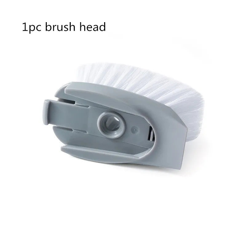 2-in-1 long handle cleaning brush with removable brush head and sponge for kitchen
