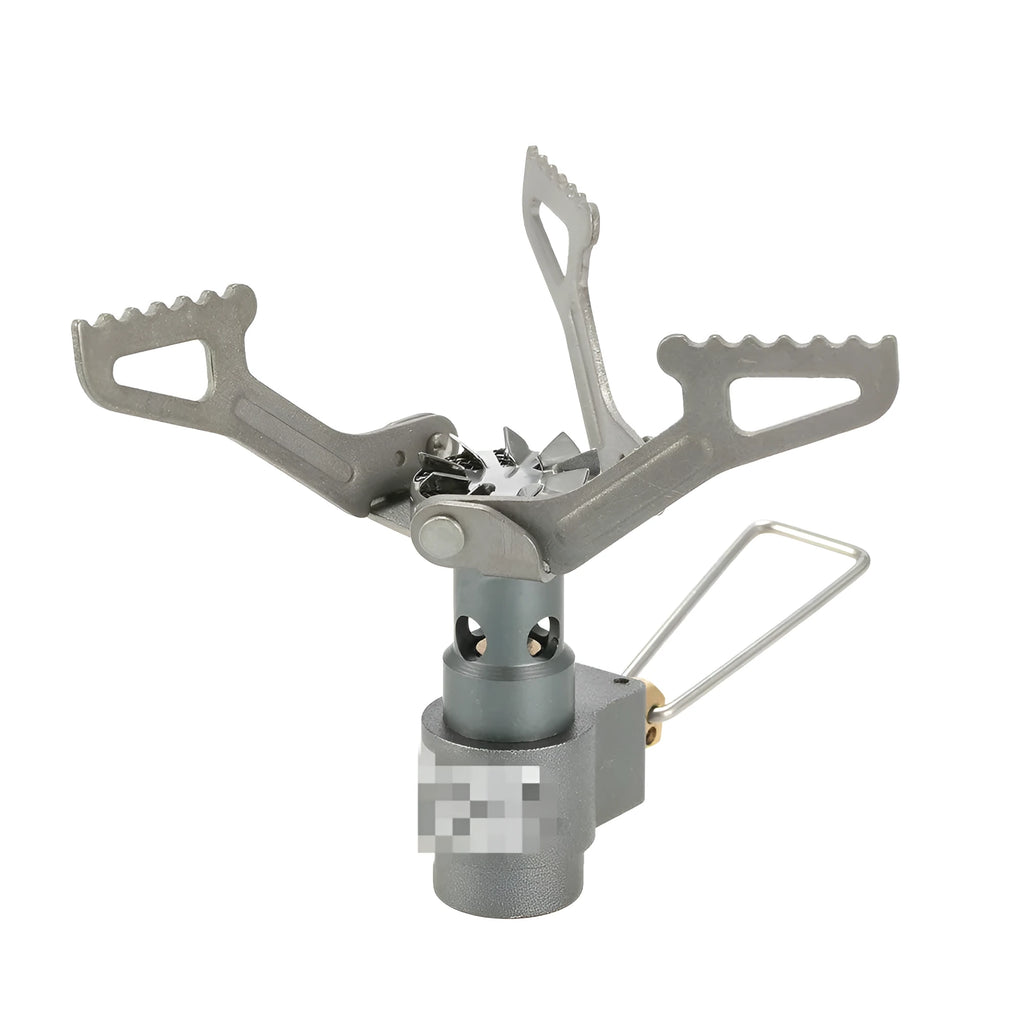 Portable camping gas stove with one-piece furnace structure for outdoor use