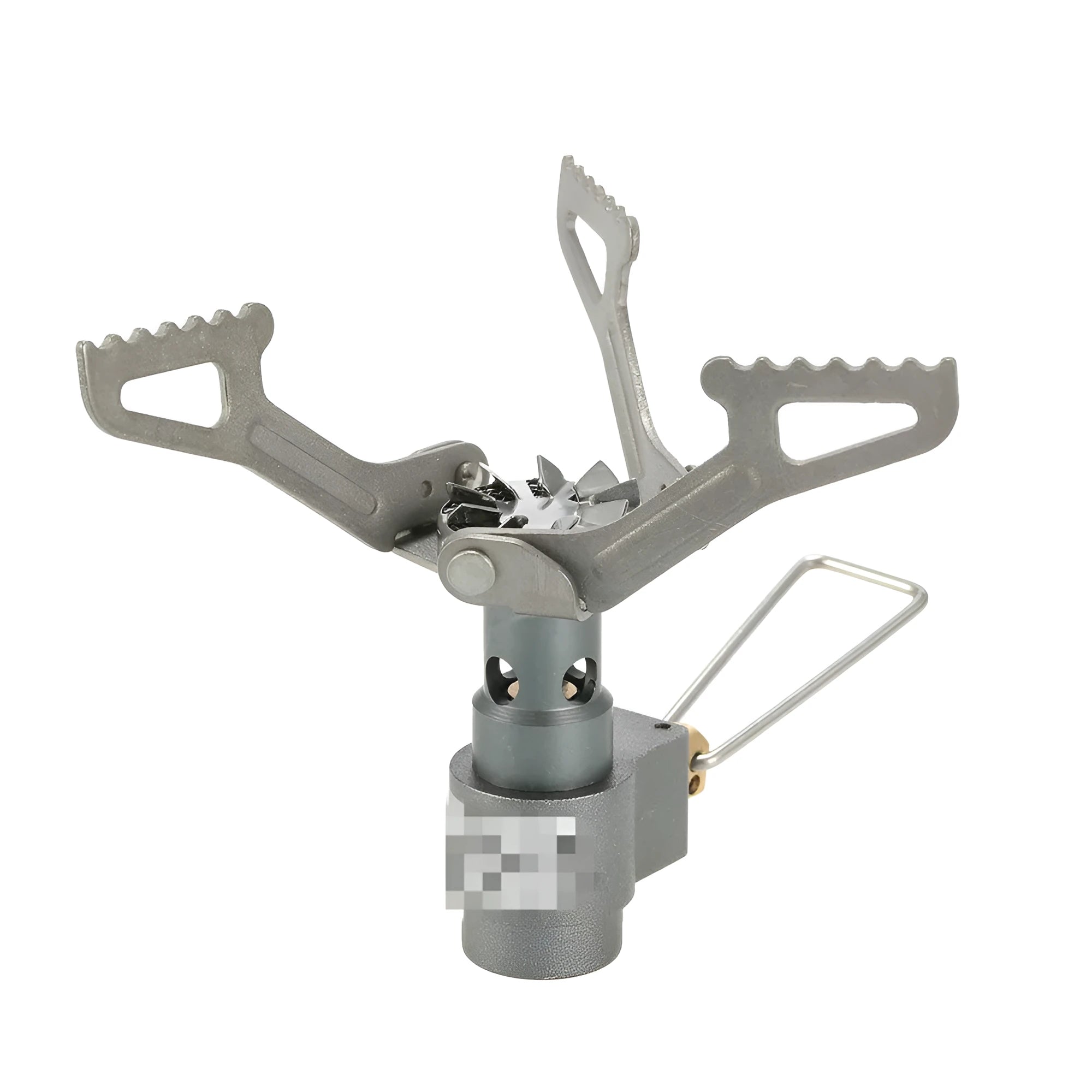 Portable camping gas stove with one-piece furnace structure for outdoor use