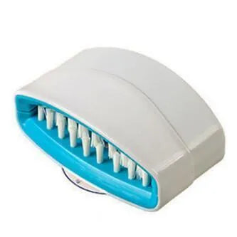 Creative kitchen cleaning brush with suction cup for knives forks chopsticks fruit vegetables in blue