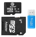 A small, white mini USB card reader for TF and SD memory cards on a grey background.
