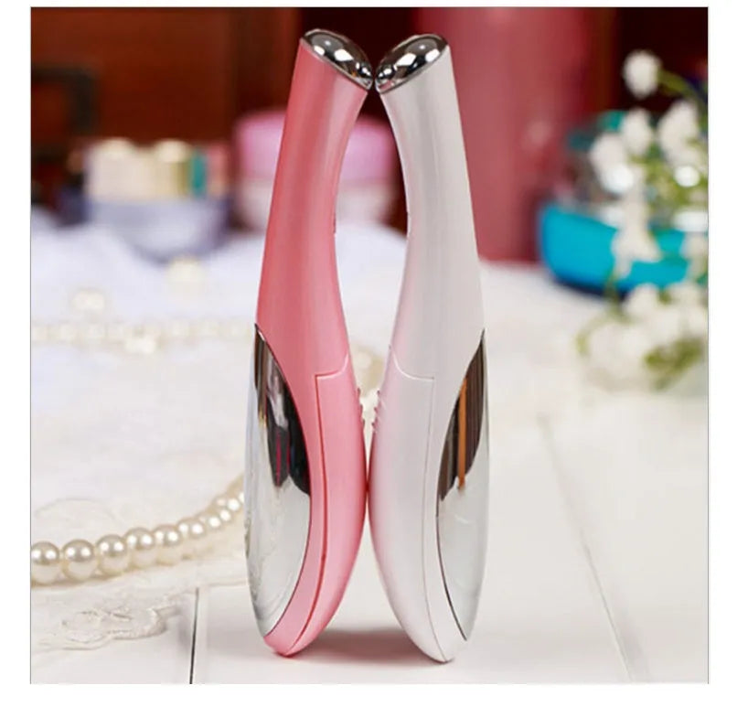 Eye massager beauty pen in white with single gear and battery included for home eye care