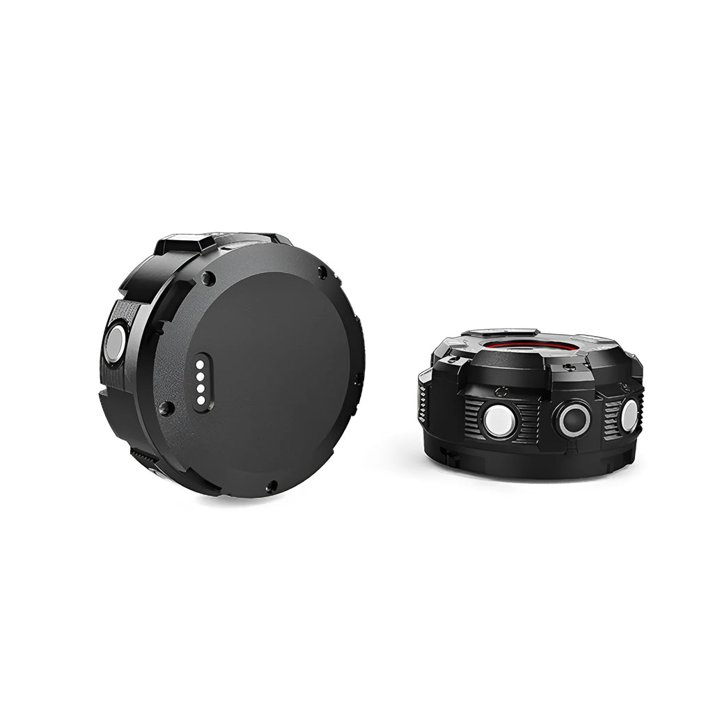 Black waterproof sports digital camera with 290mm length and USB charging cable