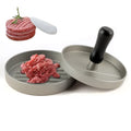 Aluminium die cast single burger press with handled press plate and base, 12x12x9 cm