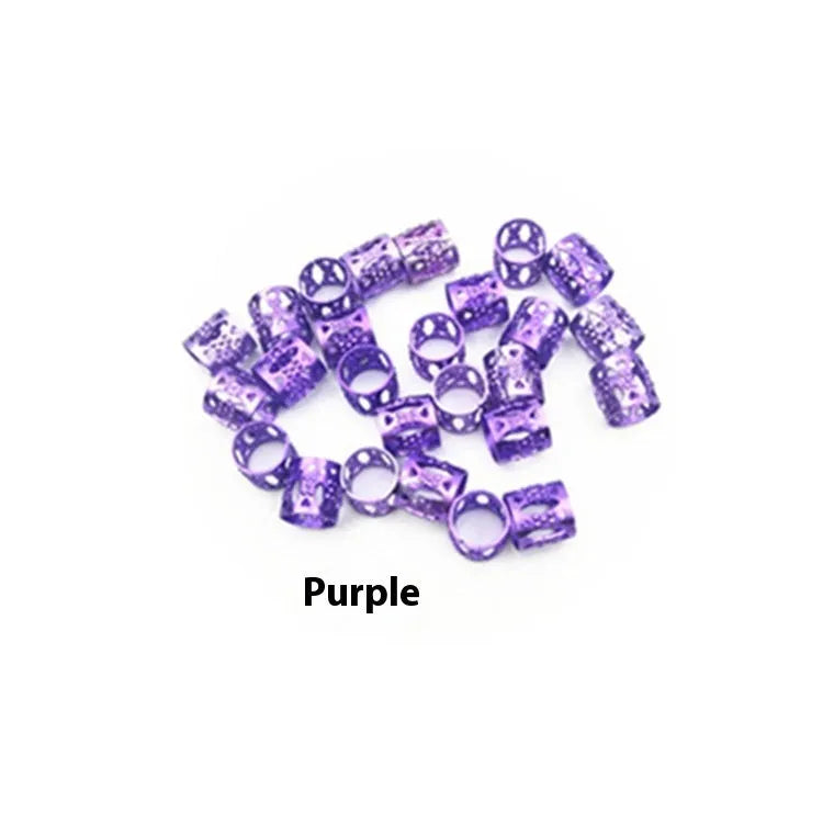 30 pack iron hollow tube hair rings for African twist braids in assorted colours