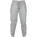 Men's solid colour drawstring waist fleece casual pants in loose fit pencil style