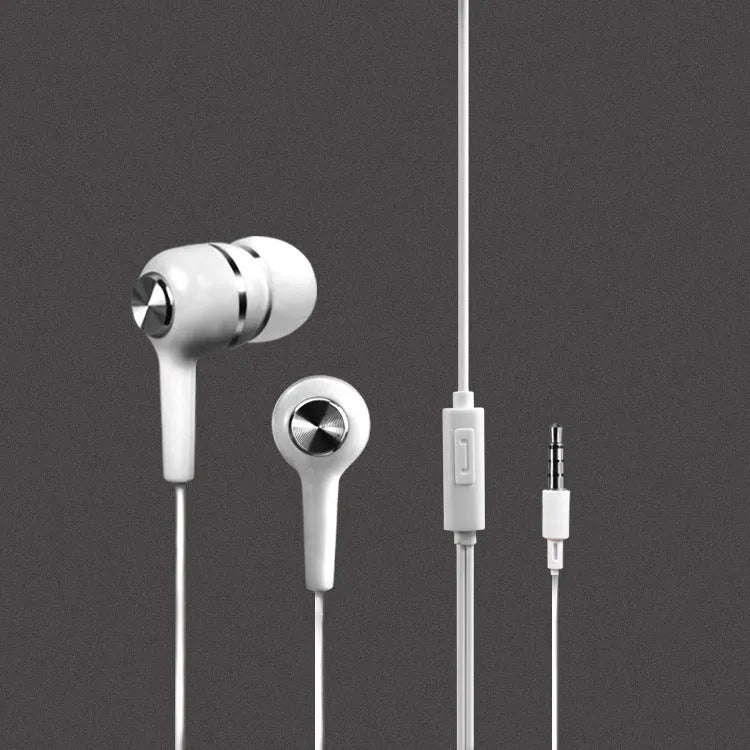 White in-ear subwoofer headphones with 3.5mm jack and 115dB sensitivity