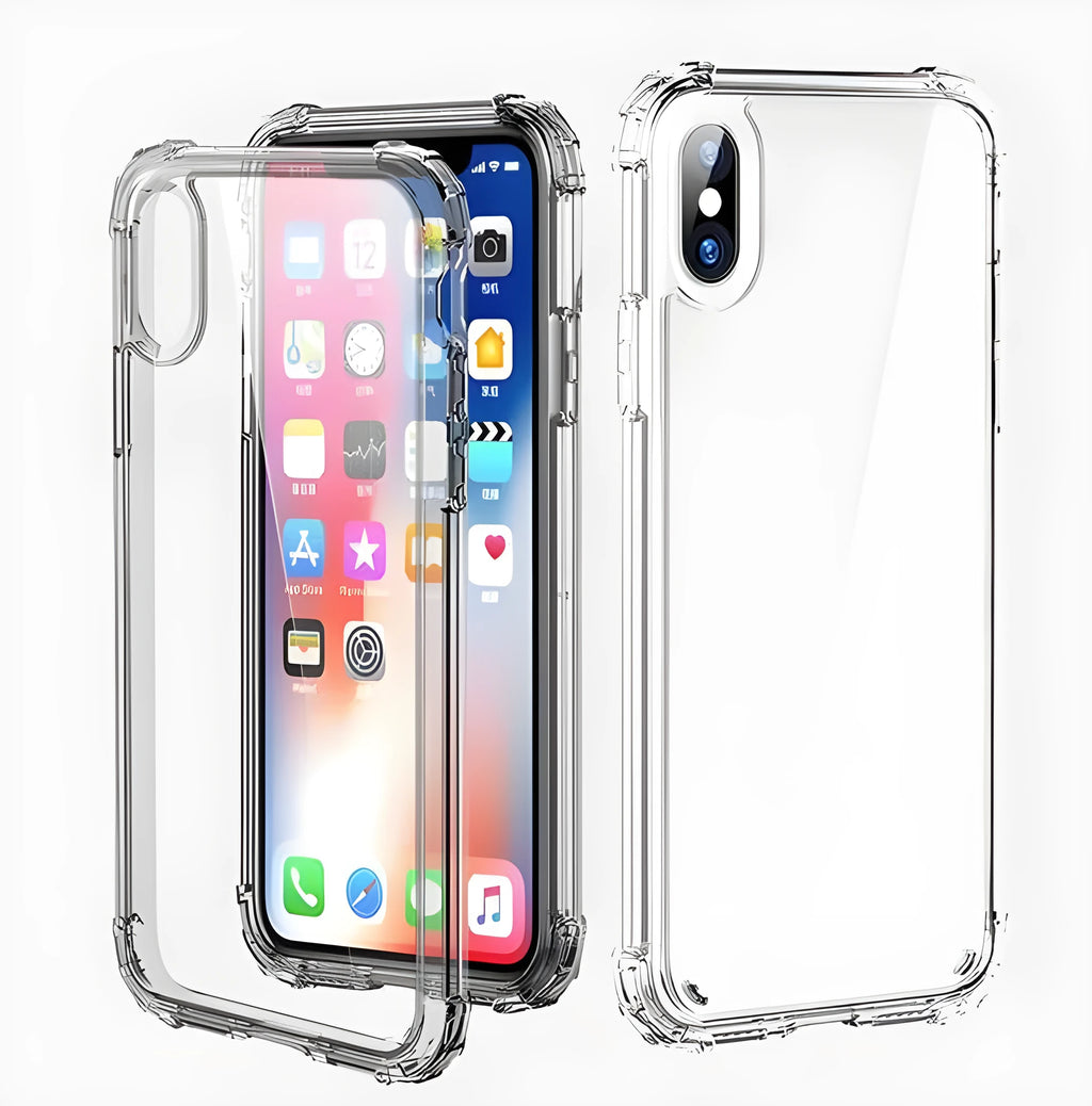 Transparent TPU iPhone case showing phone's colour through clear material