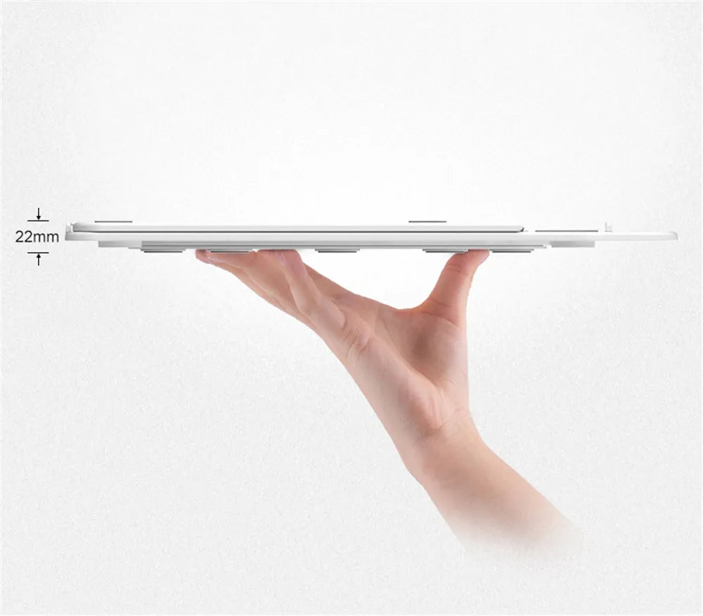 Adjustable folding laptop stand with phone holder in black, 28x28cm, for 11-17 inch notebook