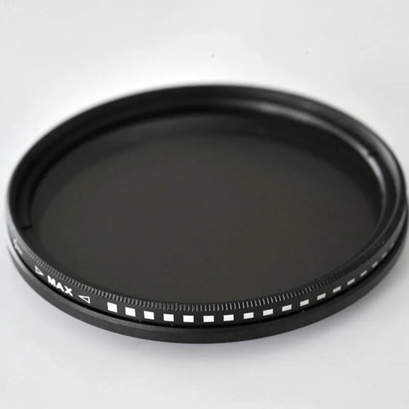 Set of four camera neutral density filters in various thread sizes from 37mm to 95mm.