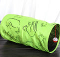 Cat toy tunnel with printed design, 25 cm diameter, 51 cm length, foldable for storage