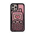 Pink towel embroidered soft TPU back cover case for Apple iPhone mobile phones.