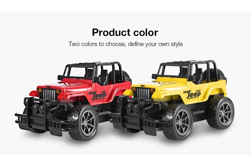 Wrangler Knight remote control off-road car in red on a grass surface with controller