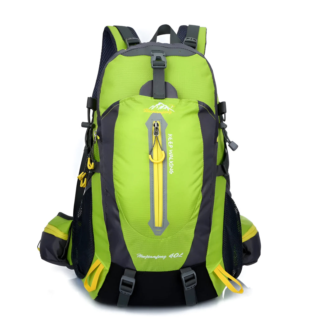 Nylon hiking camping backpack 36-55L in army green for outdoor sports