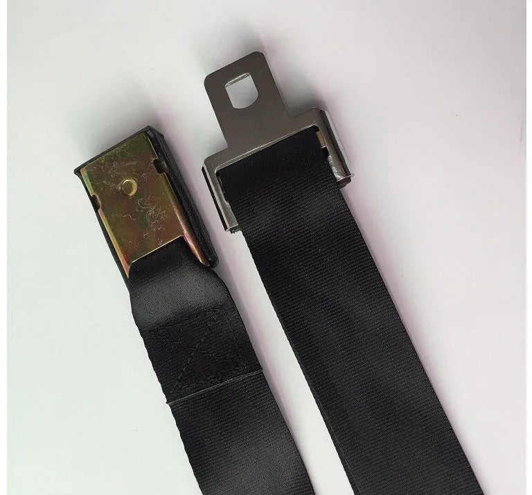 Black polyester seat belt extender 5cm x 120cm with iron buckle and adjustment buckle for car truck motorcycle
