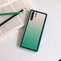 Huawei mobile phone case in TPU+PC material shown in black, green, orange, and pink colour options