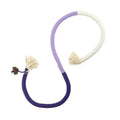 70cm long cotton string cat biting rope toy with catnip, shown in purple, orange, and red with green colour options.