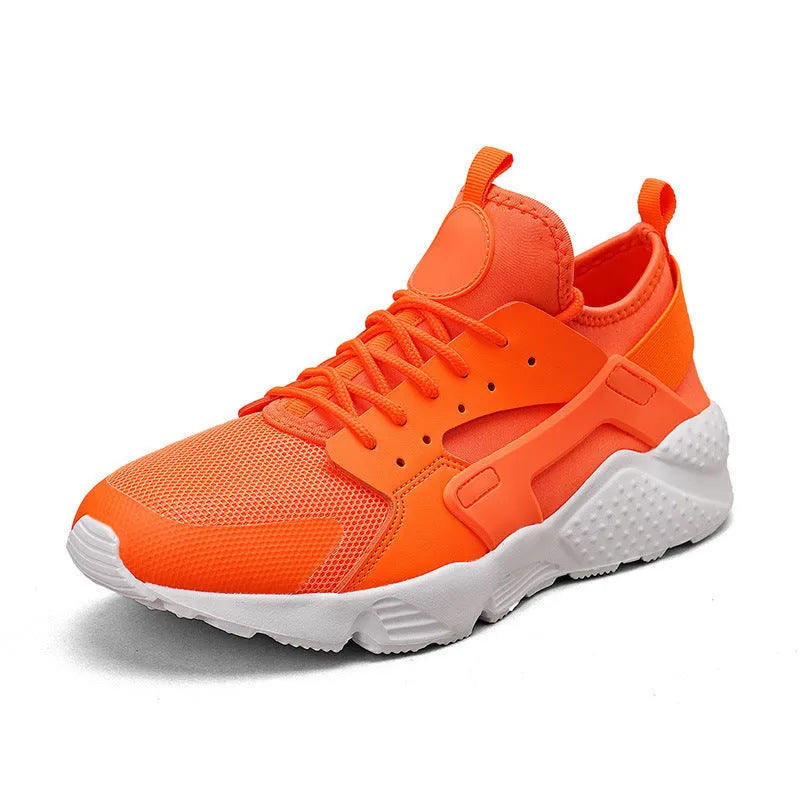 Men's low-top casual lace-up trainers in fluorescent colours with mesh upper and cross shoulder strap
