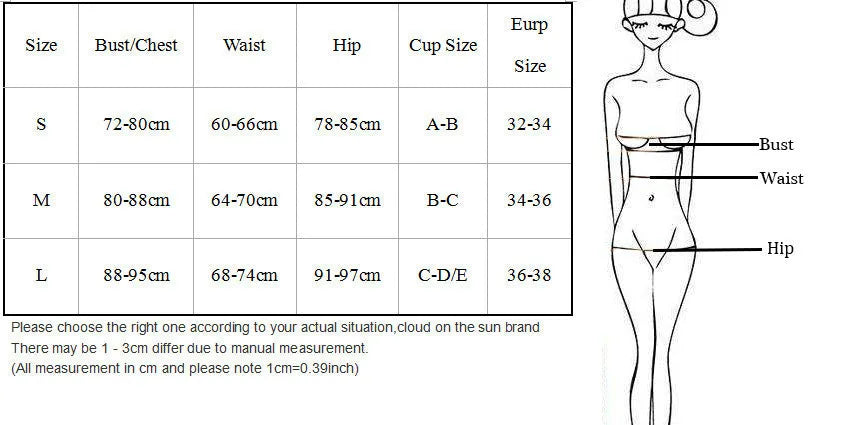 Black women's bikini swimsuit set with metal ring straps and split panty design