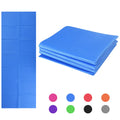 Non slip folding yoga mat in blue, 173x61x0.4cm PVC, with handles and zippered cover
