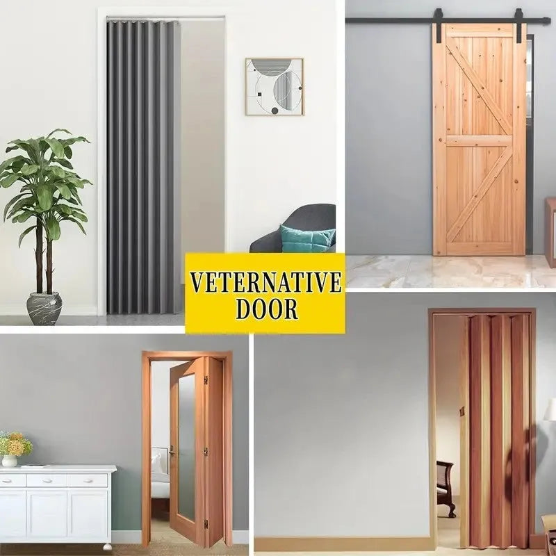 Water-repellent polyester folding door curtain in gray 100x200cm with hook and strap for bathroom