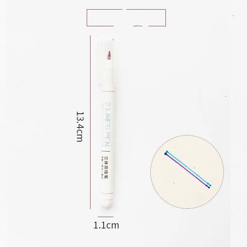 Two colour hand account pen with 0.5mm tip for student highlighting