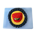 Black PVC virus model for biology education on a white background, showing 20cm by 15cm by 7cm dimensions.