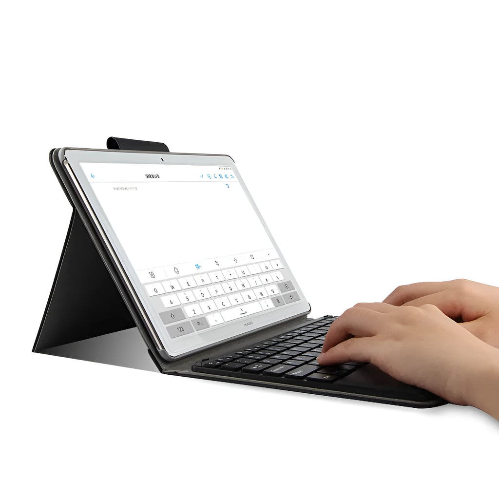 M5 Pro 10.8 inch Bluetooth keyboard case in imitation leather, black colour, frame style