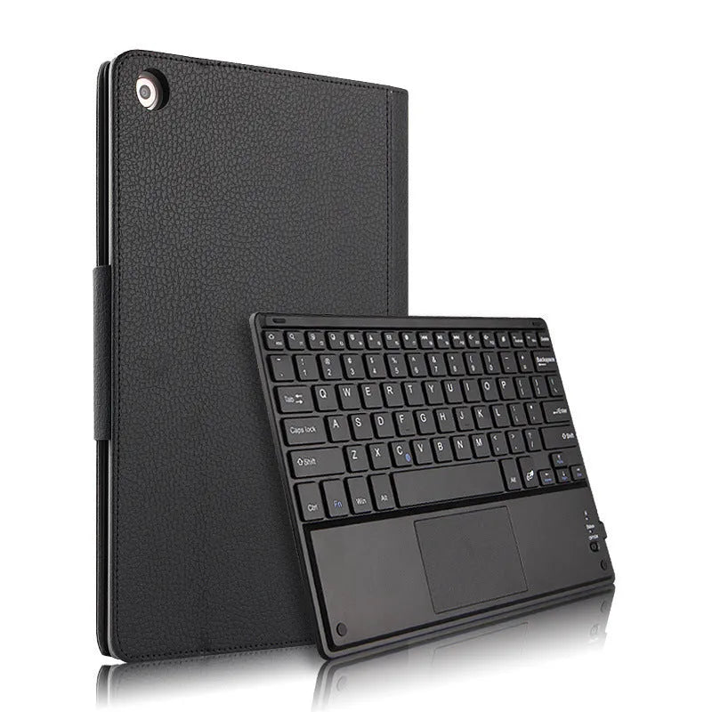 M5 Pro 10.8 inch Bluetooth keyboard case in imitation leather, black colour, frame style