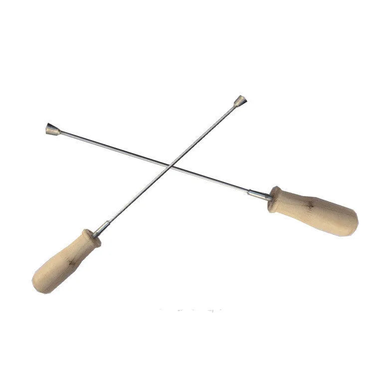 Cui's piano tuning tool with coloured wooden handle and large cable for action machine repair